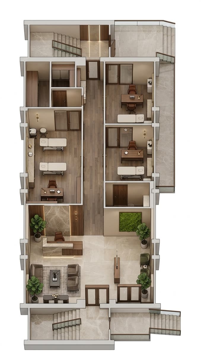 Rendered 3D layout generated from the floor plan
